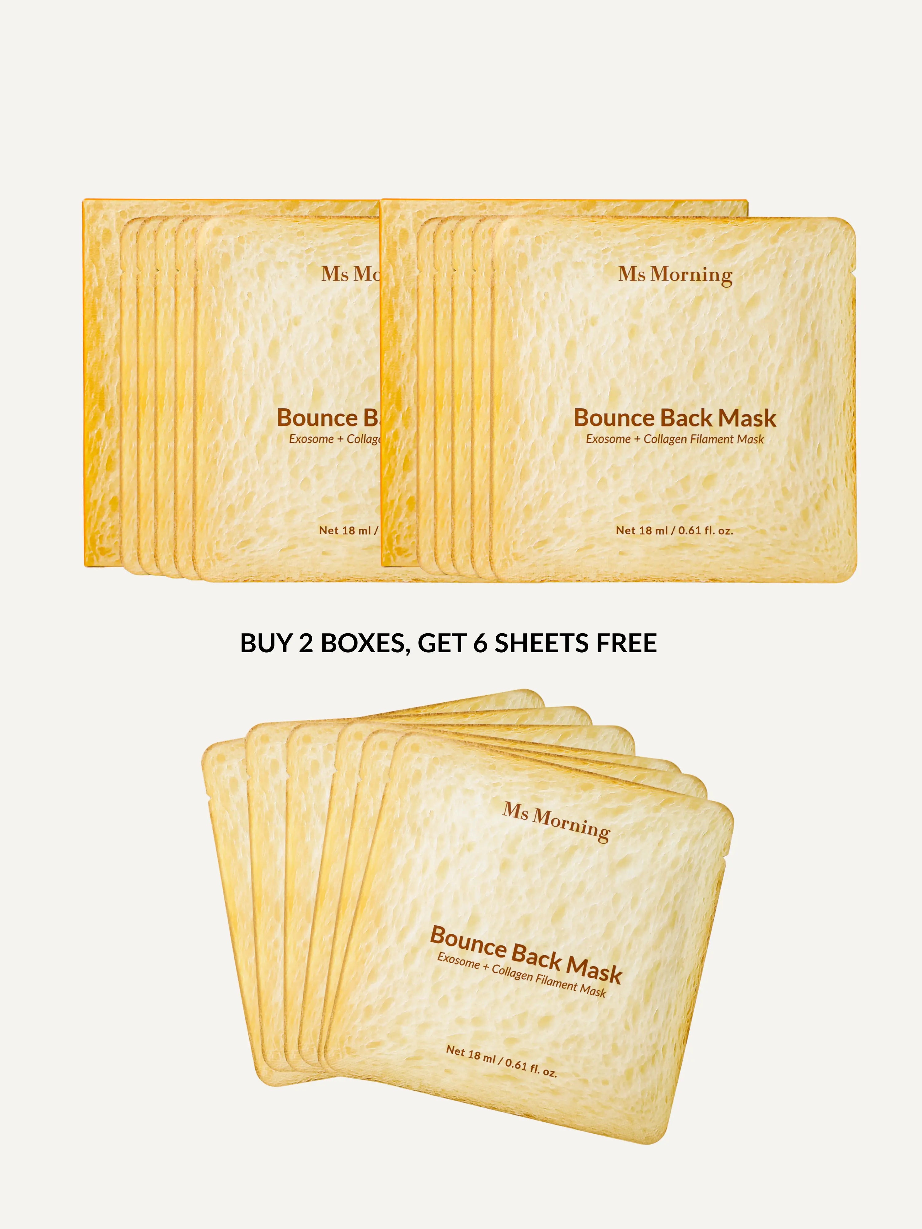 BOUNCE BACK SHEET MASK — BUY 2 BOXES, GET 6 SHEETS FREE