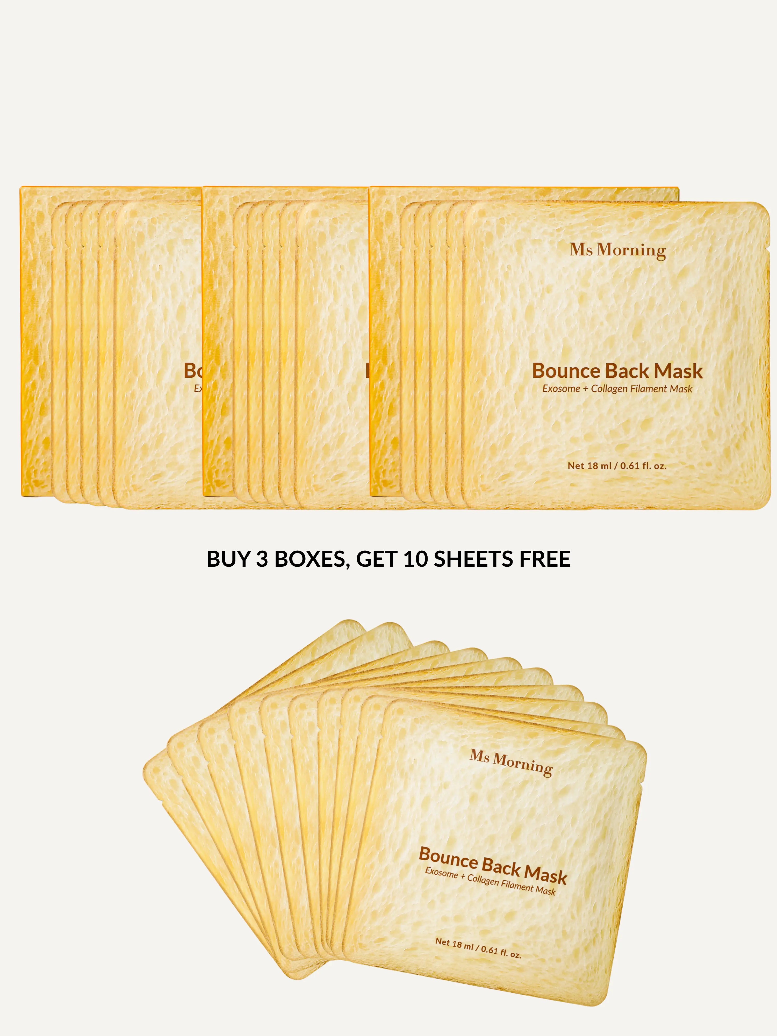 BOUNCE BACK SHEET MASK — BUY 3 BOXES, GET 10 SHEETS FREE